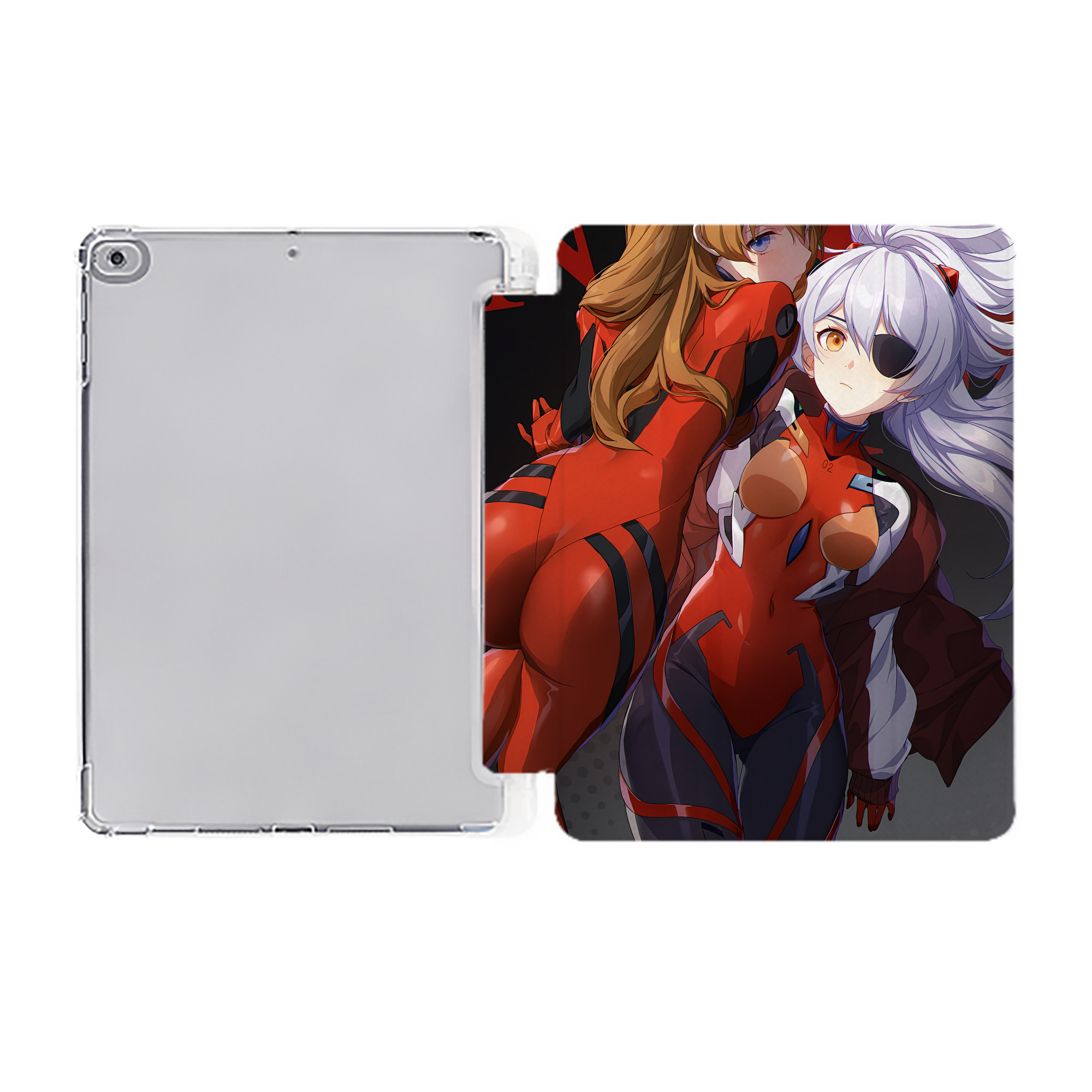 （画像用） EVA 新世紀エヴァンゲリオン IPad ケース ペン収納付き 三つ折りスタンド PUレザー×シリコン 対応機種9.5/10.5/10.9インチ